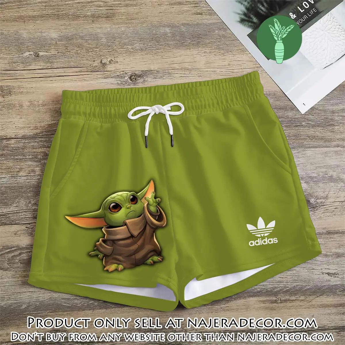 Premium baby yoda in adidas women shorts lady beach shorts wms1076 njr3819059